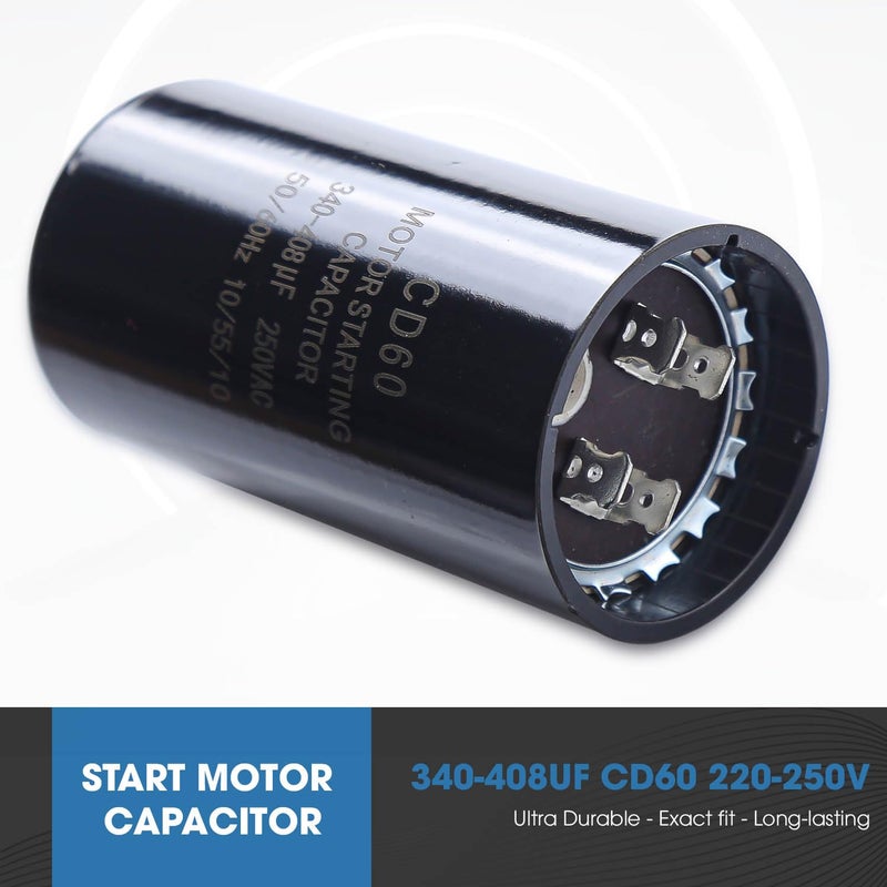 Seentech 340-408 uf/MFD 220-250 VAC ±20% CD60 Round Motor Start Capacitor 50/60 Hz AC Electric Motor Universal Fit for AC Motor Run or Fan Start and Cool or Heat Pump Air Conditioner - Image 2